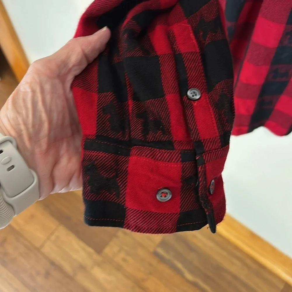 Talbots Red Buffalo Plaid Scottie Dogs Stretch Shirt Size 2X